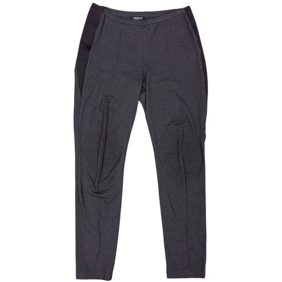 Women's LAFAYETTE 148 NEW YORK Pintuck Ponte Skinny Pants Gray/Blk.‎ | Size L - Picture 2 of 8